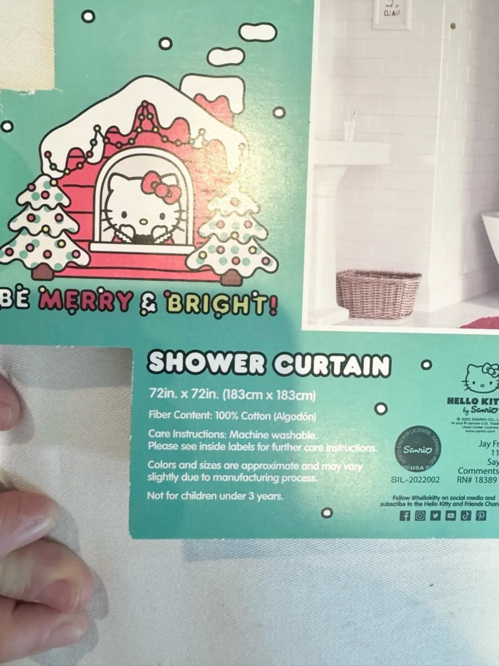 NEW Hello Kitty Bathroom Decor Lot Shower Curtain & Towels Sanrio